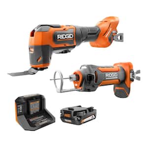 18V Cordless Drywall Cut-Out Tool Kit with 2.0 Ah Battery and Charger with Brushless Oscillating Multi-Tool