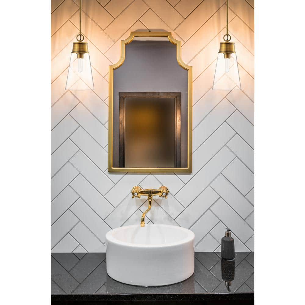 Wentworth Rubbed Brass and Glass Mini Pendant Light