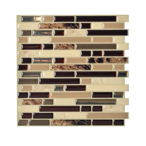 smart tiles Bellagio Keystone 10.06 in. W x 10 in. H Peel and Stick Self-Adhesive Decorative Mosaic Wall Tile Backsplash (12-Pack)