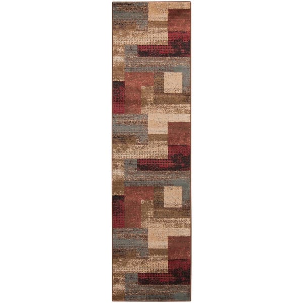 Kazuno Dark Red 2 ft. x 7 ft. 5 in Indoor Area Rug