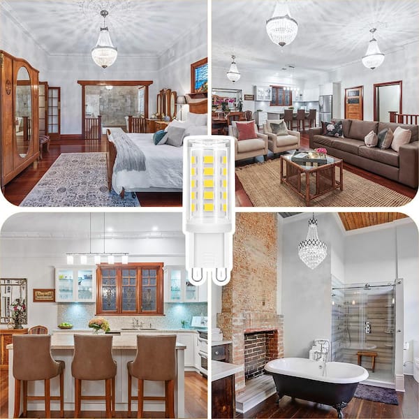40-Watt Equivalent Non-Dimmable G9 LED Light Bulb in Warm White 3000K, LED Chandelier Bulbs (5-Pack)