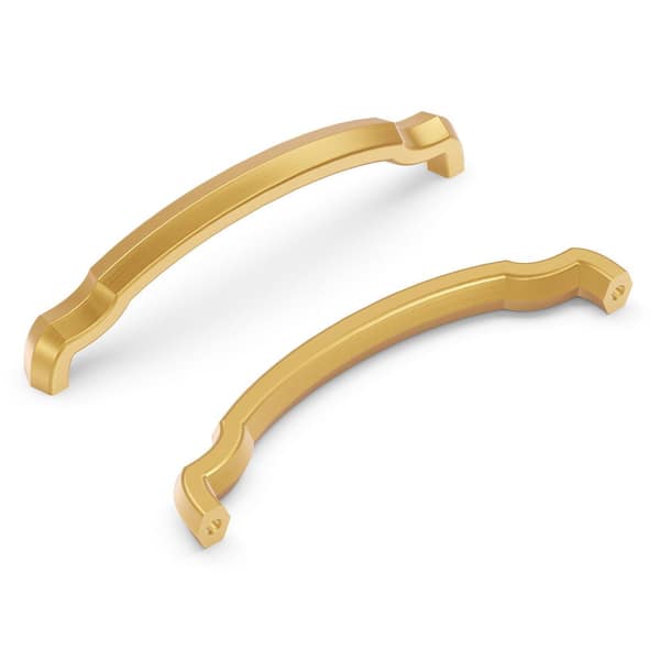 HICKORY HARDWARE Veranda 5-1/16 in. (128 mm) Brushed Golden Brass Cabinet Pull (10-Pack)