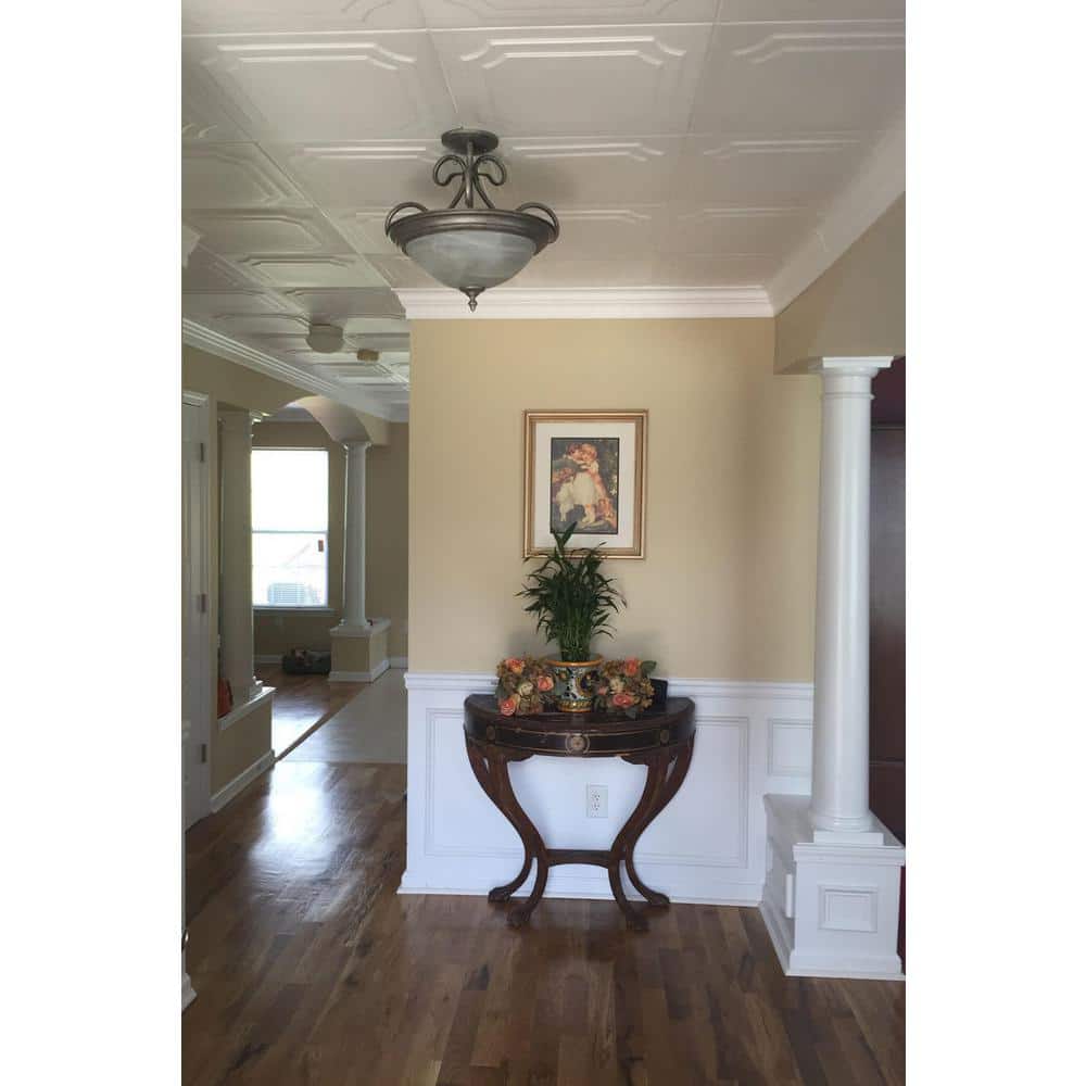 Plain White Square Foam Glue-Up Ceiling Tile