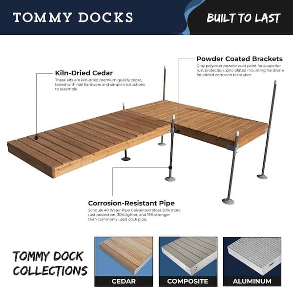 24 ft. Straight Cedar Complete Dock Package for DIY Dock Modular Designs for Boat Dock Systems