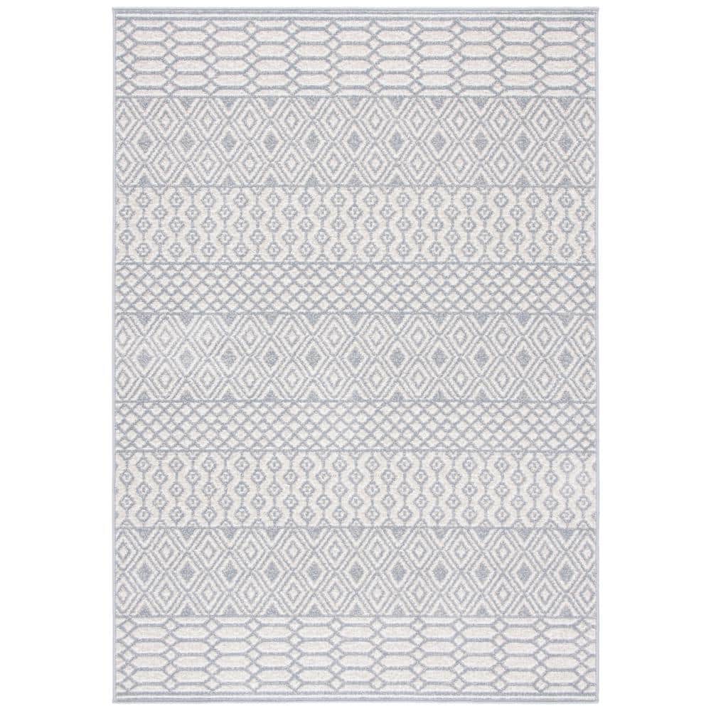 SAFAVIEH Belmont Ivory/Gray 5 ft. x 8 ft. Geometric Area Rug BMT132A5