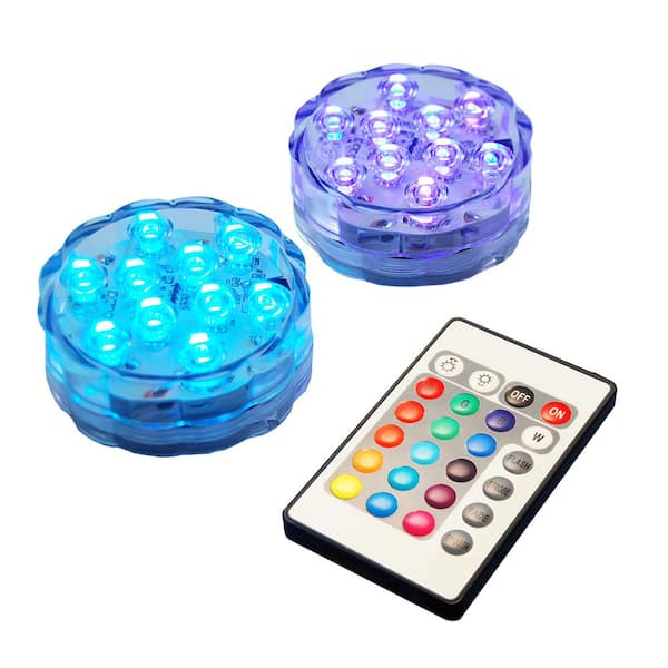 Submersible Battery Operated LED Lights with Remote Control - Set of 2