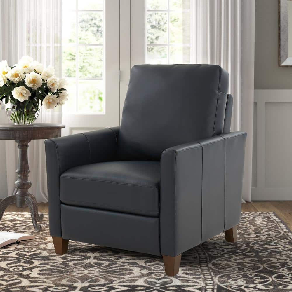Penny Midnight Blue Faux Leather Standard Push Back Recliner