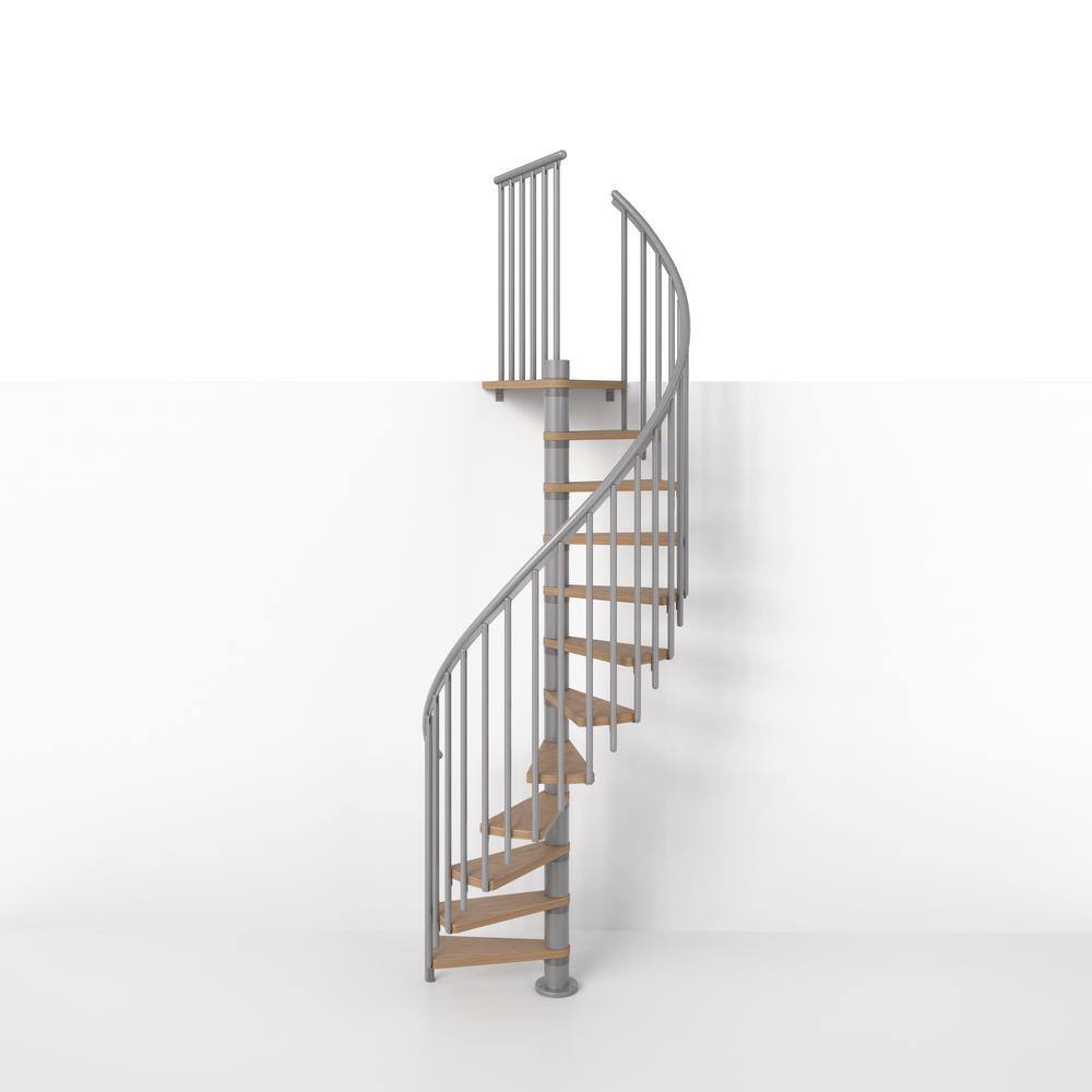 Dolle Calgary Grey 47 in. Dia Extra Baluster Stair Kit 110 in. High ...