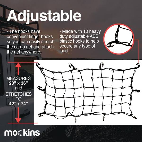 Cartman Cargo Net with 16 Durable Nylon Hooks Large 36 x 60 Stretches to 60 x 90 4332990359 Cartman Cargo Net with 16 Durable Nylon Hooks Large 36 x 60 Stretches to 60 x 90 4332990359