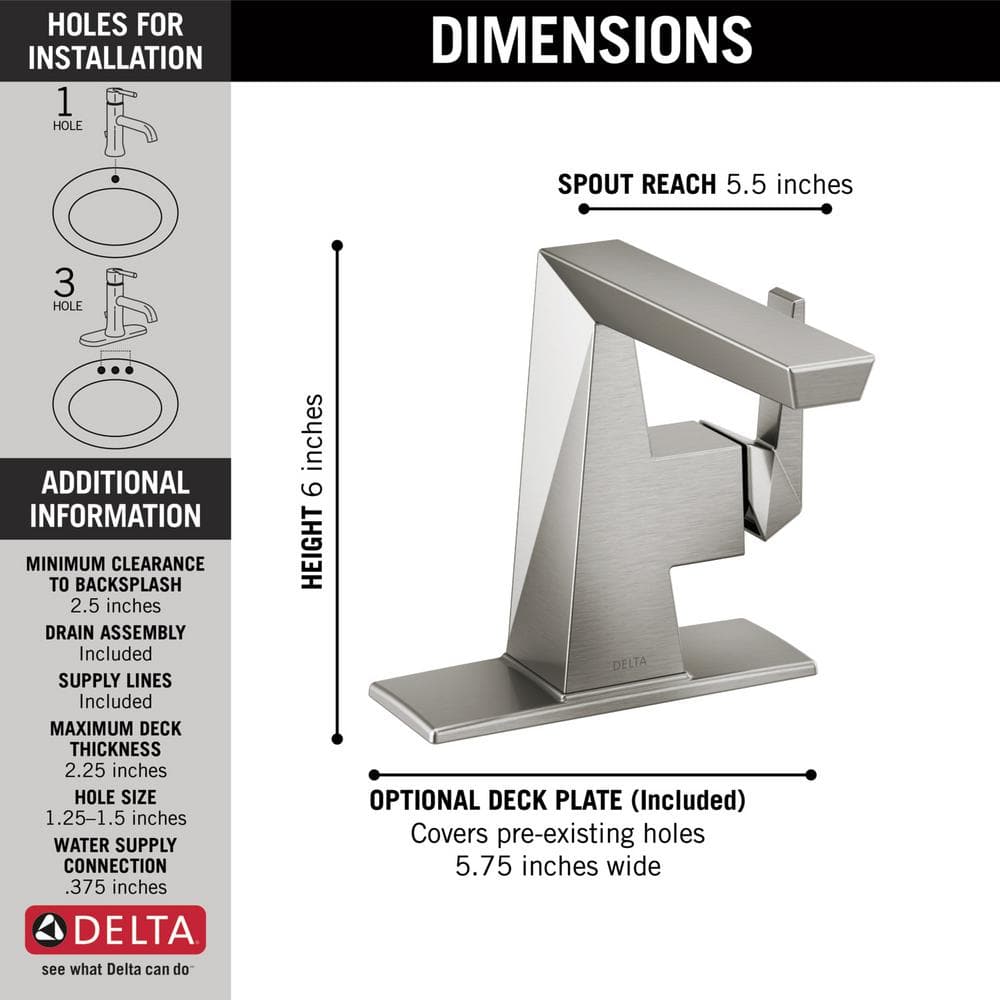 Stainless Steel Single Handle Modern Bathroom Faucet