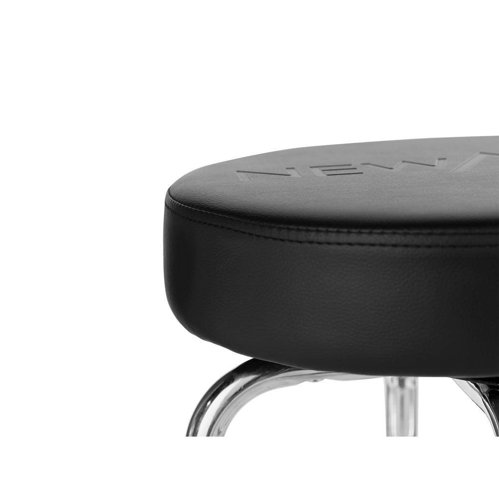 Chrome-Base Matte Black Swivel Adjustable Height Stool with Foam Padding