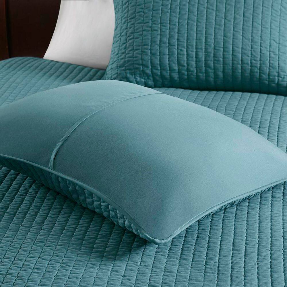 Teal Twin Microfiber Reversible Quilt Set