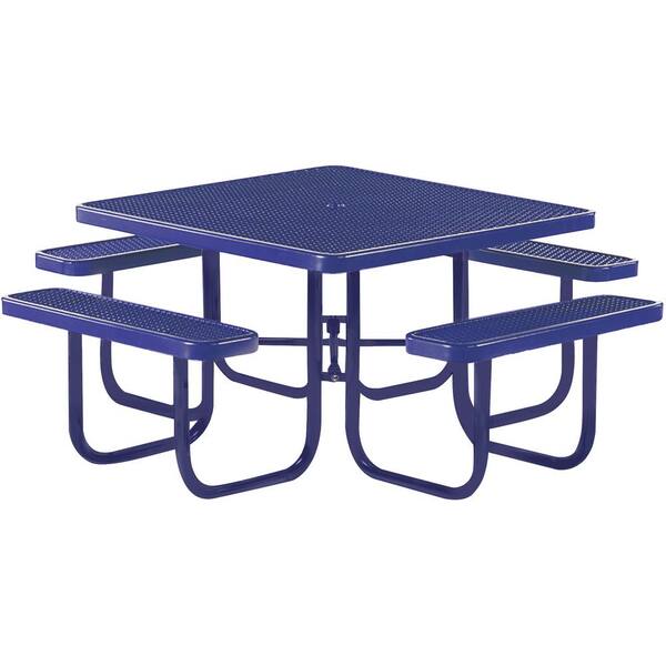 Tradewinds Park 46 in. Blue Commercial Square Picnic Table