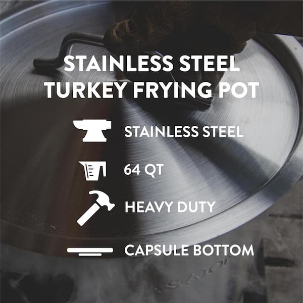 GASONE 64 qt. Stainless Steel Stock Pot in Satin Finish with