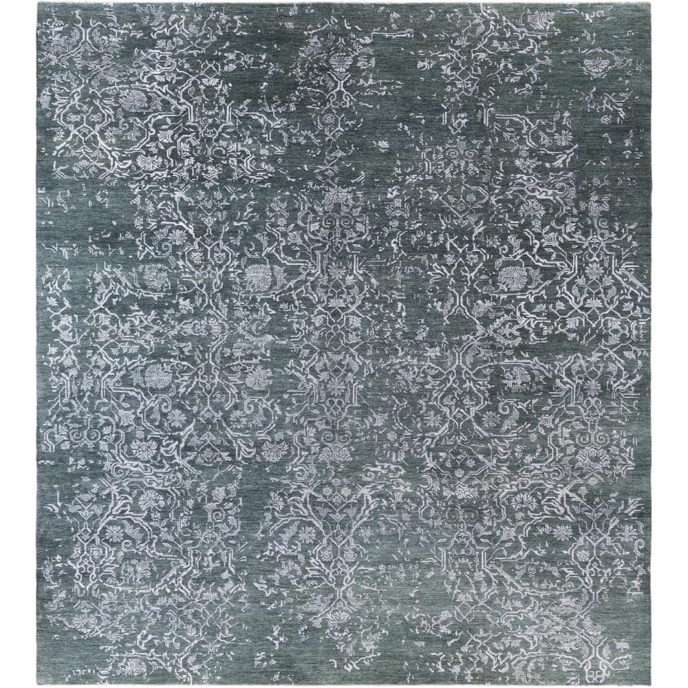 Ikat Green 9 X 12 Hand-Knotted Wool Silk Indoor Area Rug price history on PriceWatchPro