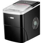 Electric 26 lbs./Day Portable Ice Cube Maker in Black with Visible Window