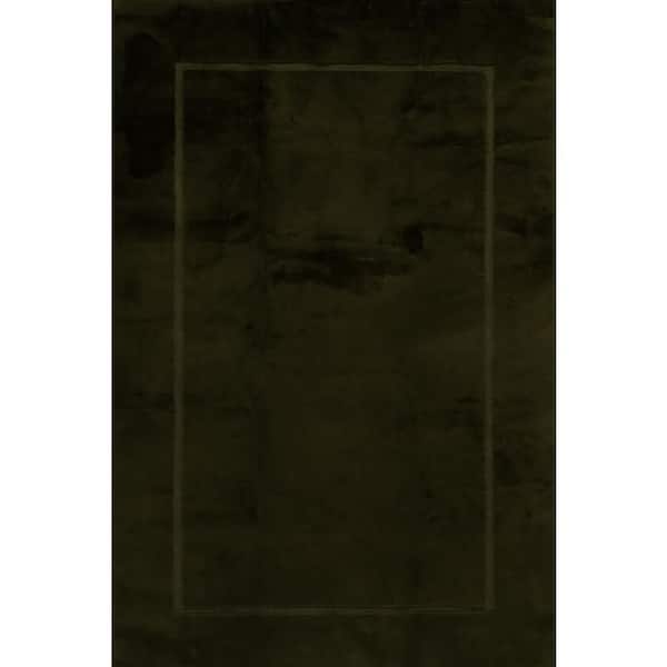 Auralyn Solid Cloud Washable Area Green 8 ft. x 10 ft. Indoor Area Rug