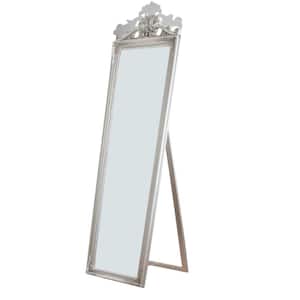 Gisela 67 in. H x 17.75 in. W Modern Rectangular Wood Framed Silver Full Length Standing Decorative Design Mirror