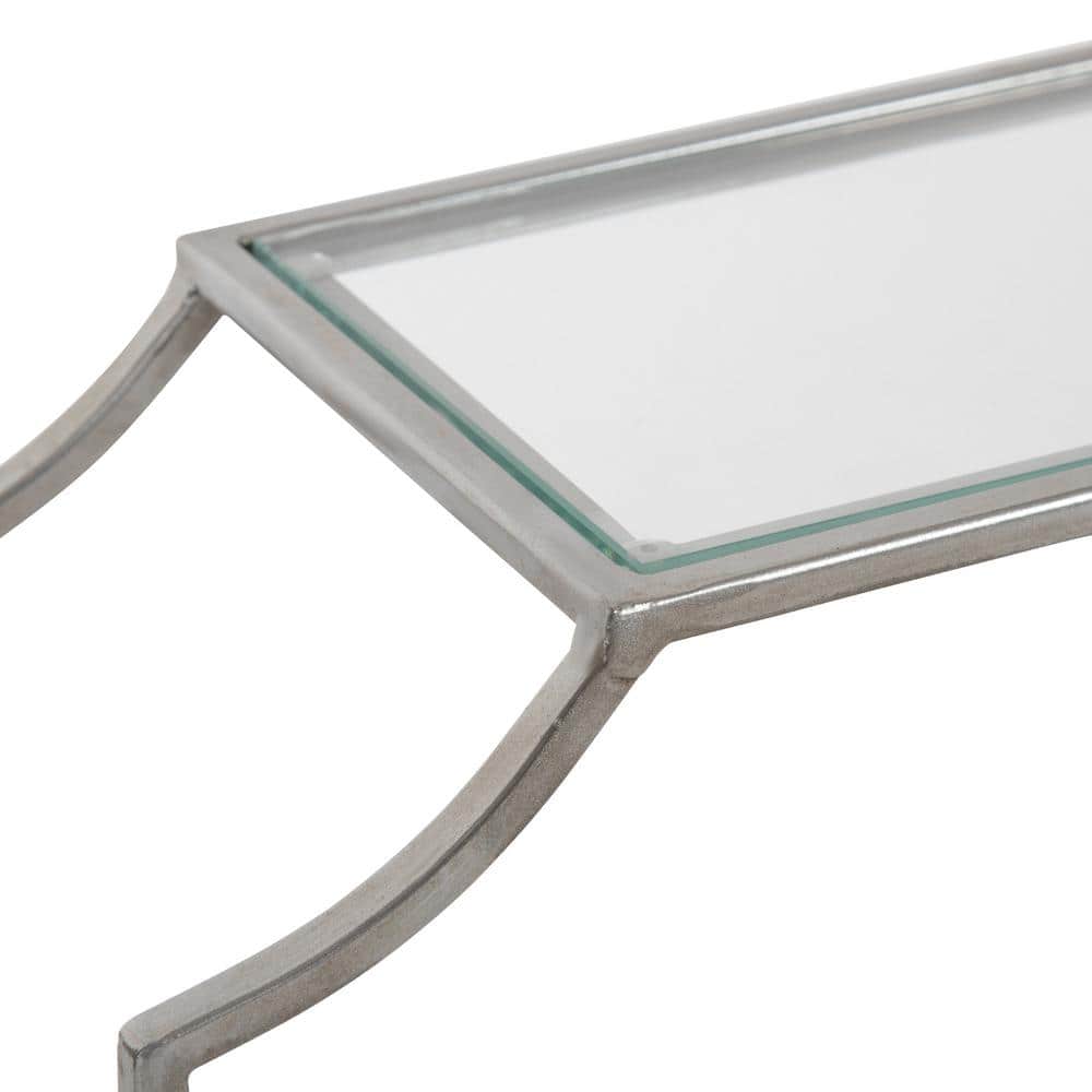 Ciel Silver Glass and Metal Wall Shelf Set