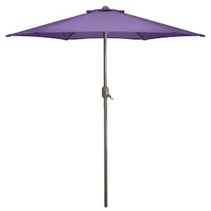 7.5 ft. Outdoor Market Patio Umbrella with Hand Crank in Purple
