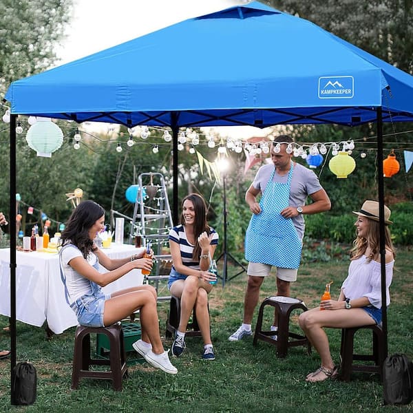 Cesicia Outdoor Portable 10 ft. x 10 ft. Blue Waterproof Pop-Up Canopy with Adjustable Legs