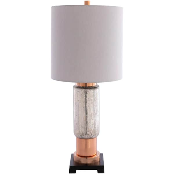 Artistic Weavers Montreux 28 in. Copper Indoor Table Lamp with Light Grey Drum Shaped Shade