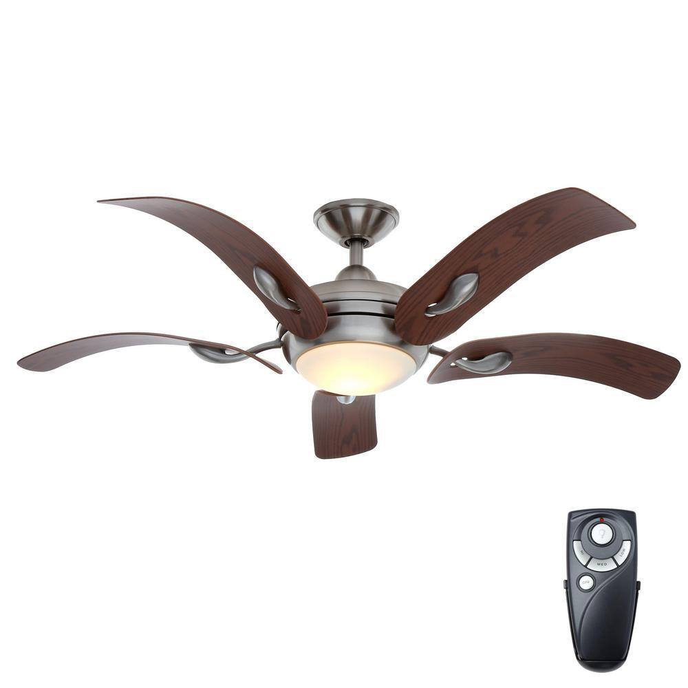 Home Decorators Collection Cassaro Ii 52 In Indoor Brushed Nickel Ceiling Fan With Light Kit And Remote Control Am113 Bn The Home Depot