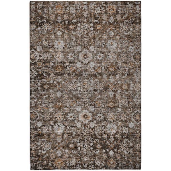 Dream Shag Premium Machine Washable Abstract ADS651 Fudge 10 ft. x 14 ft. Area Rug