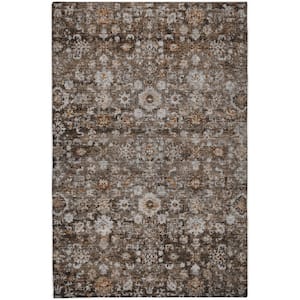 Dream Shag Premium Machine Washable Abstract ADS651 Fudge 8 ft. x 10 ft. Area Rug