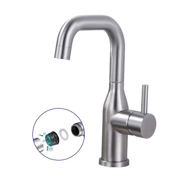 WOWOW Single Handle Bar Faucet Deckplate Not Included in Brushed Nickel