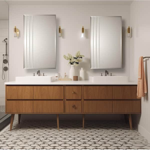 Jensen Perfect Square 16-in x 26-in Rectangle Recessed Mirrored Medicine Cabinet