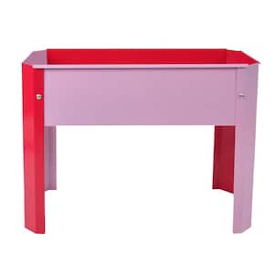 23 in. x 10 in. x 17 in. Red and Pink Galvanized Steel Raised Planter Boxes Elevated Garden Beds with Legs
