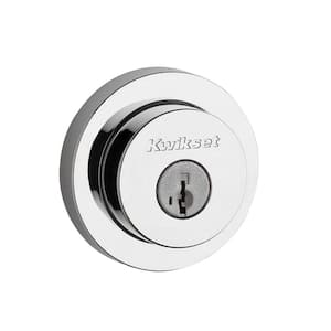 158 Round Contemporary Polished Chrome Single Cylinder Deadbolt Featuring SmartKey Security