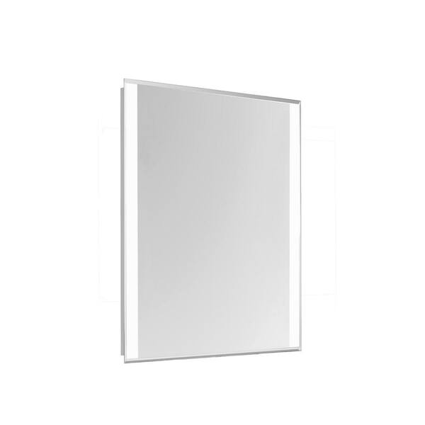 Unbranded Klein 24 in. x 30 in. 2 Sides LED Edge Wall Mirror with Rectangle Steel Frame Color Temperature 5000K in Glossy White