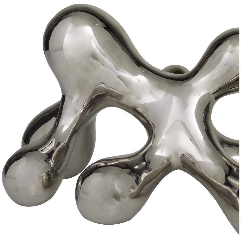 Silver Porcelain Abstract Decorative Sculpture