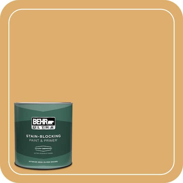 BEHR ULTRA 1 qt. #320D-5 Sweet Maple Extra Durable Semi-Gloss Enamel Interior Paint & Primer
