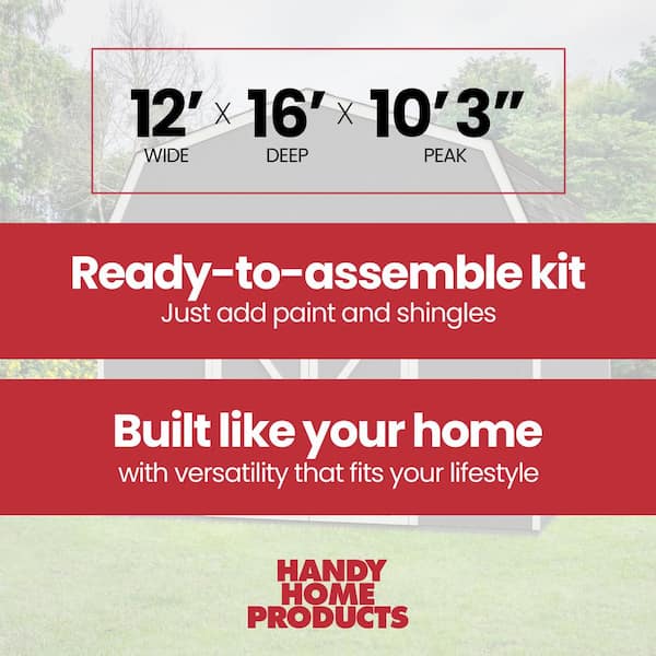 Do-it Yourself Hudson 12 ft. x 16 ft. Outdoor Wood Storage Shed with Smartside and Floor system Included (192 sq. ft.)