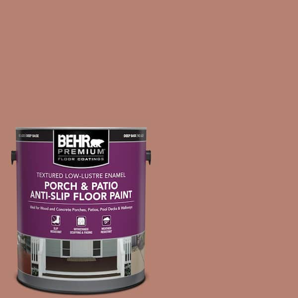 1 gal. #S180-5 Auburn Glaze Textured Low-Lustre Enamel Interior/Exterior Porch and Patio Anti-Slip Floor Paint