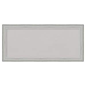 Bel Volta Silver Wood Framed Grey Corkboard 33 in. x 15 in. Bulletin Board Memo Board