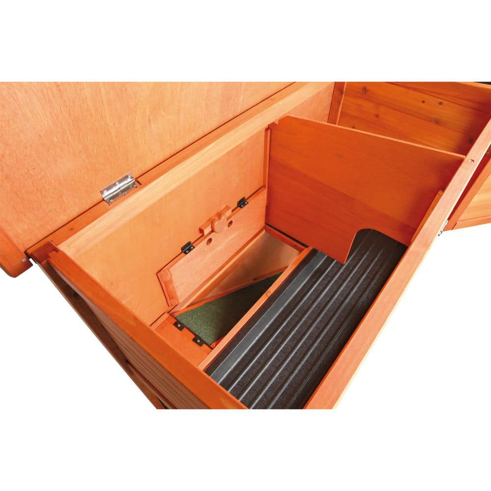 Two-Story Pine Wood Guinea Pig Hutch with Ramp