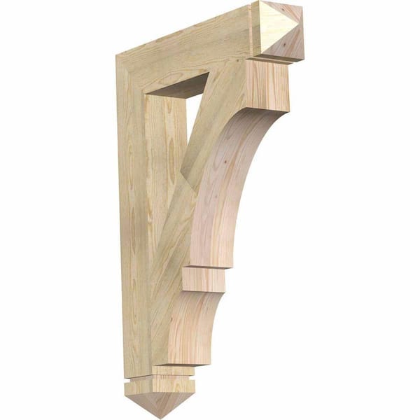 Ekena Millwork 6 in. x 44 in. x 32 in. Douglas Fir Balboa Arts and Crafts Rough Sawn Bracket