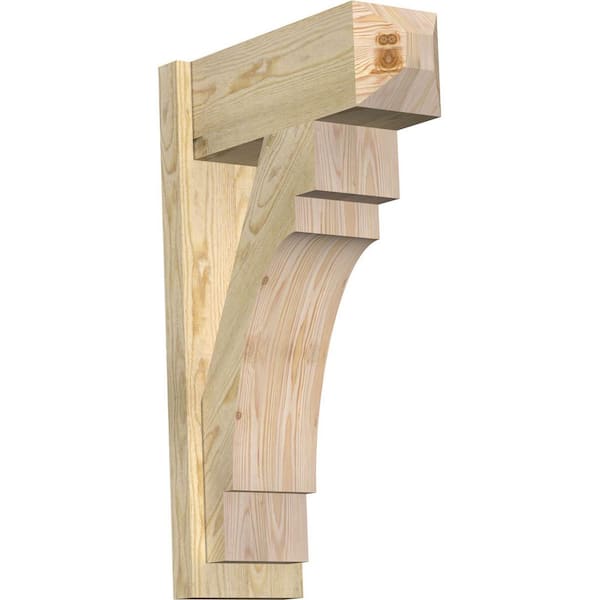 Ekena Millwork 8 in. x 32 in. x 20 in. Merced Craftsman Rough Sawn Douglas Fir Outlooker