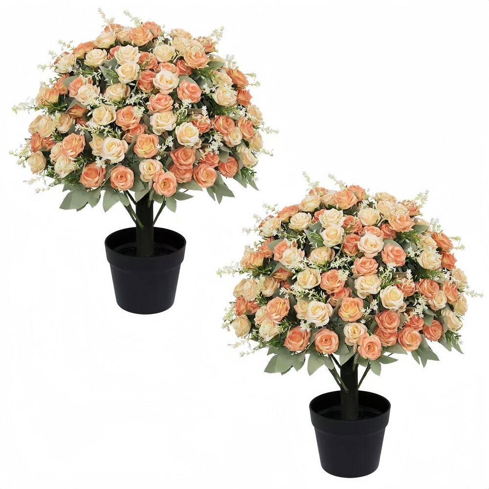 24 in. Yellow Artificial Rose - Lifelike Faux Floral Plants - Suitable for Indoor and Outdoor Decoration - 2-Pot Set price history on PriceWatchPro