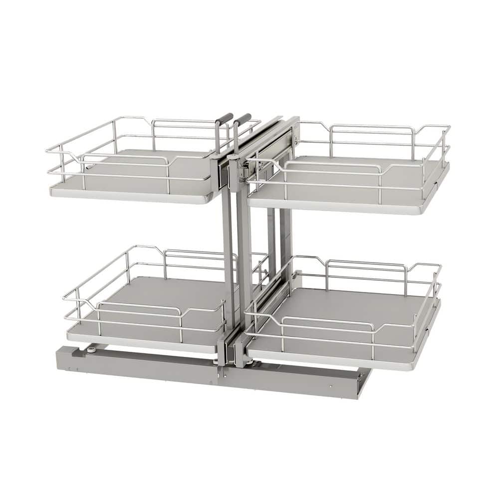 Steel 2-Tier Pullout Solid Bottom Organizer for Blind Corner Cabinets w/ Soft-Close price history on PriceWatchPro