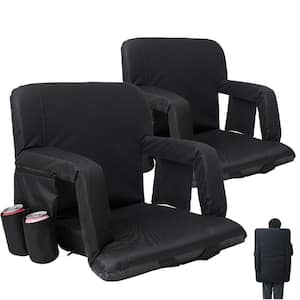 Stadium Seats with Back Support and 6 Reclining Position Adjustable 21 in. Wide Portable Reclining Stadium Chair, 2-Pack