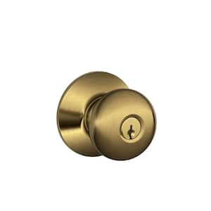 Schlage Plymouth Satin Nickel Keyed Entry Door Knob F51A PLY 619