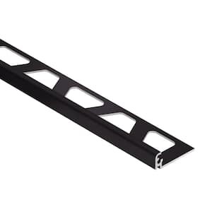 Jolly Black Brown Color-Coated Aluminum 0.375 in. x 98.5 in. Metal L-Angle Tile Edge Trim