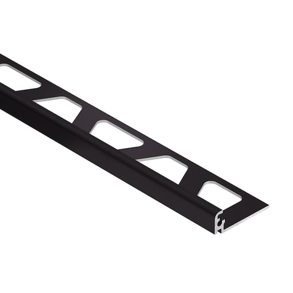 Jolly Black Brown Color-Coated Aluminum 0.375 in. x 98.5 in. Metal L-Angle Tile Edge Trim