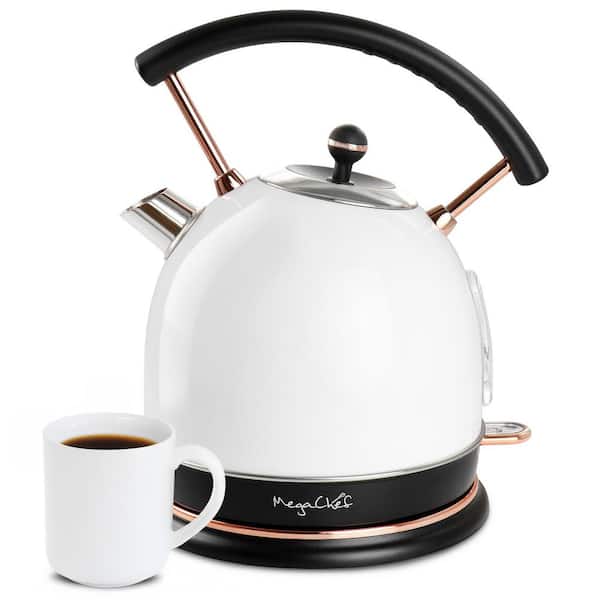 MegaChef 1.8 l 7.6-Cups in White Half Circle Electric Tea Kettle