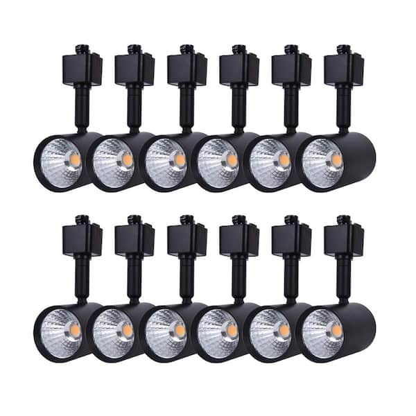 12 Pack LED Track Lighting Heads 6.5W 3000K Warm White 24° Black Painted for Single Circuit H Track